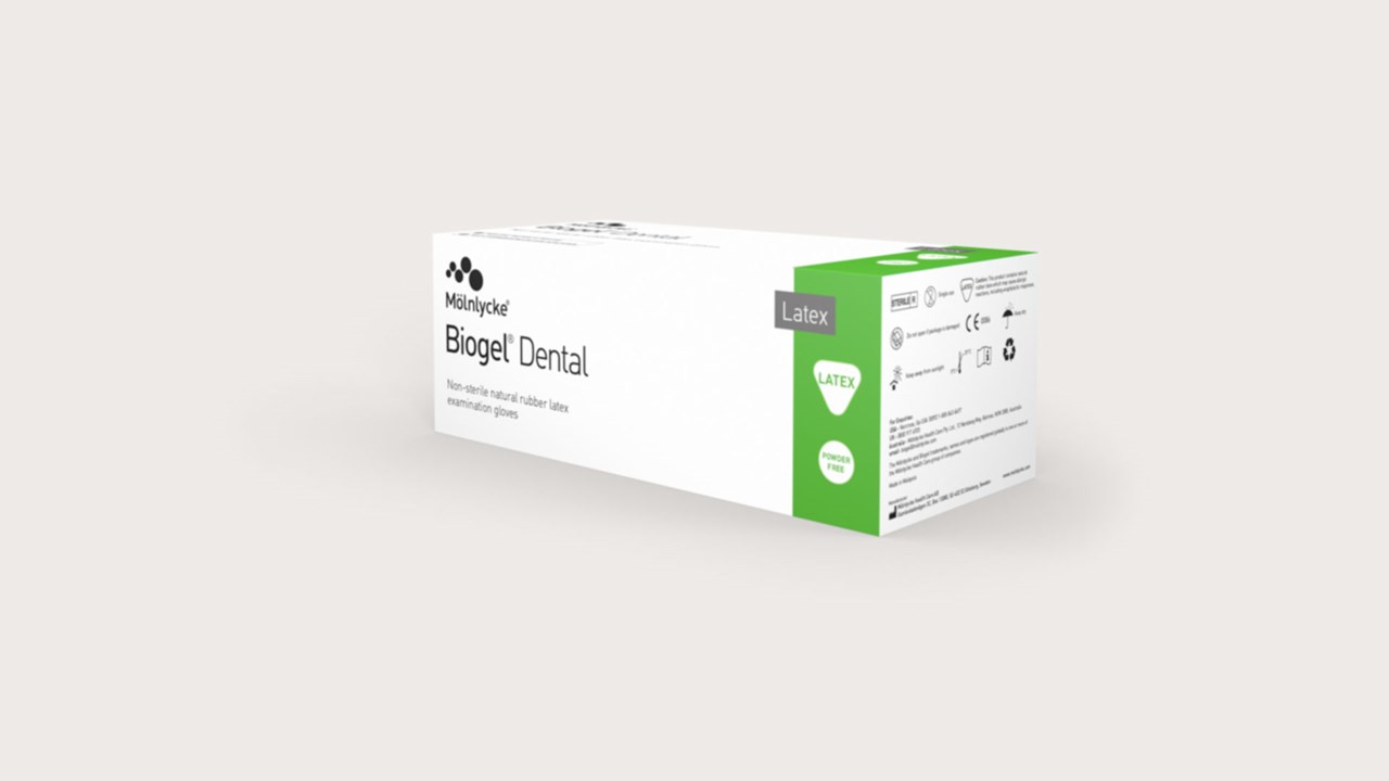 Biogel Dental  non-sterile dental glove package