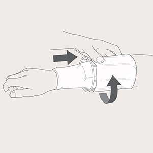Steg 2 for applisering av Tubinette på arm