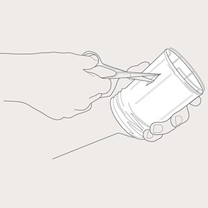 Steg 1 for applisering av Tubinette på hånd