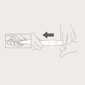 Steg 1 for applisering av Tubinette som fingersmokk