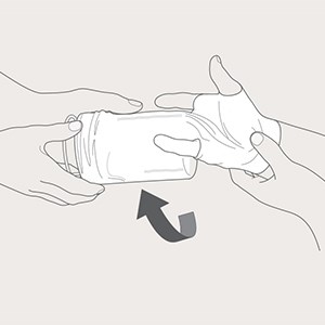 Steg 3 for applisering av Tubinette på hånd