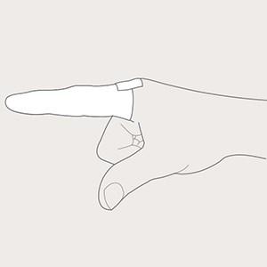Steg 4 for applisering av Tubinette på én finger