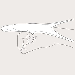 Steg 3 for applisering av Tubinette som fingersmokk