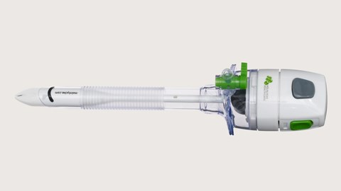 Trokar ostrzowy z osłoną - widok z przodu  